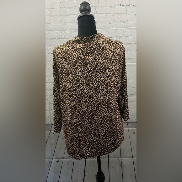 Michael Michael Kors Womens Size XL Animal Leopard Print Cowl Neck Blouse - Picture 8 of 8